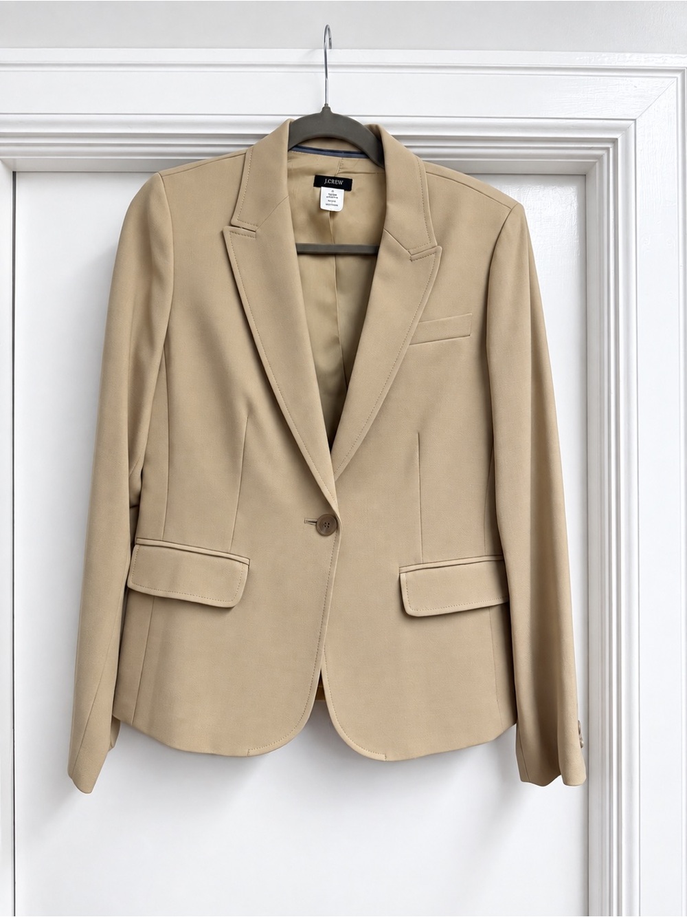 J. Crew Women's Beige Single-Button Blazer, Size 6